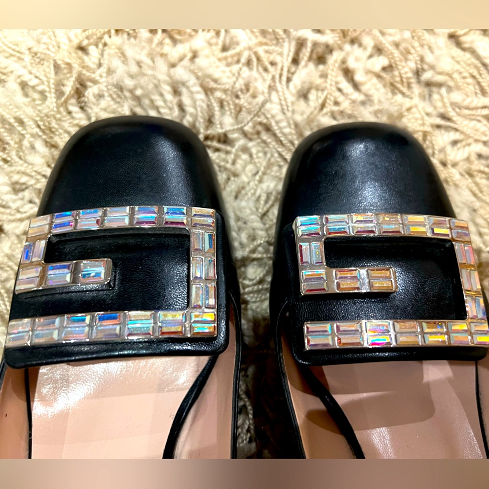 Gucci Malaga crystal square G embellished heel